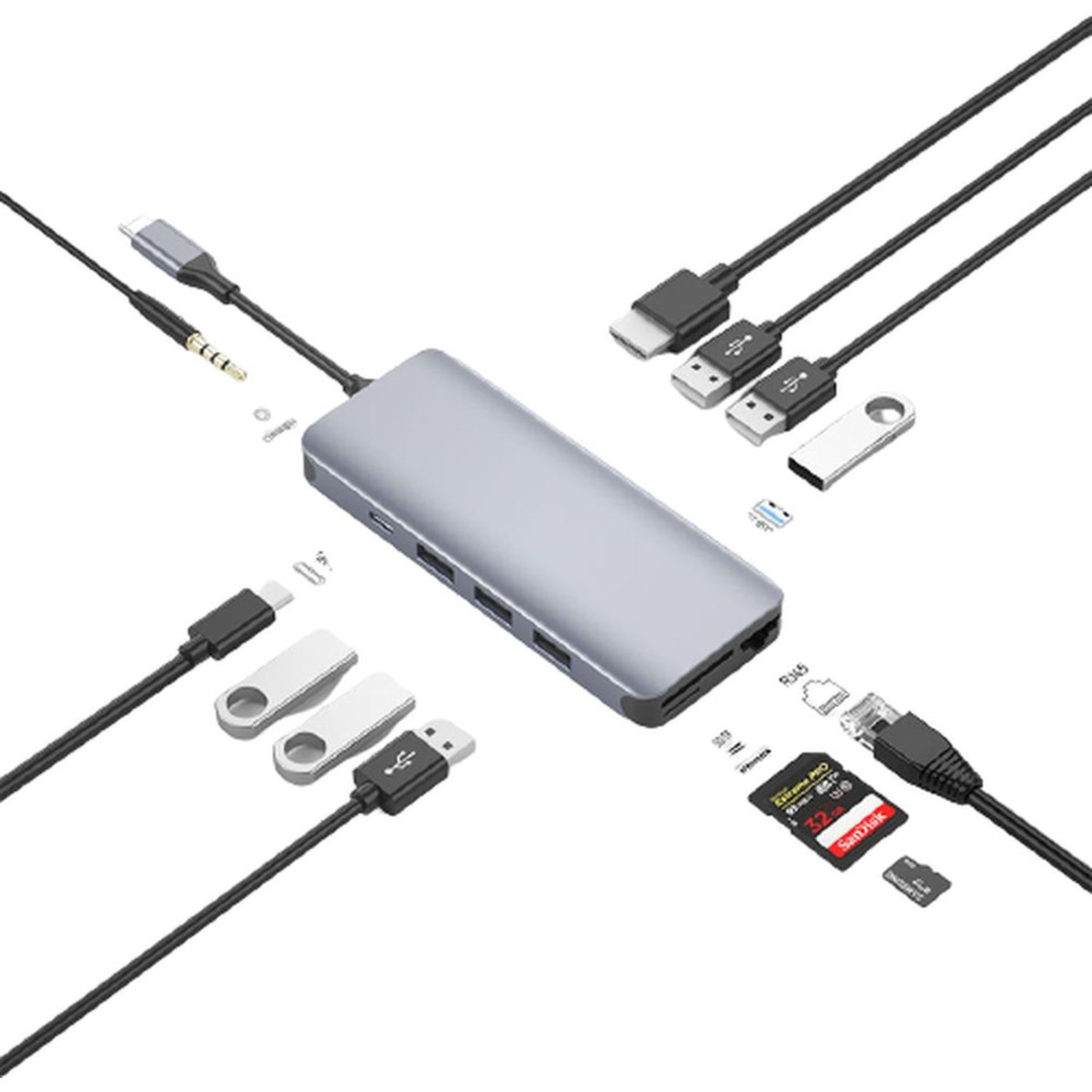 GREEN LION 12 IN 1 MULTI-FUNCTION USB-C HUB