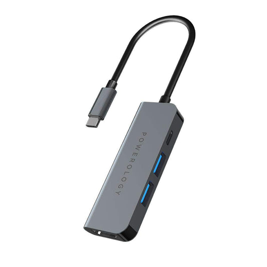 POWEROLOGY 4 IN 1 USB-C HUB WITH HDMI & USB 3.0