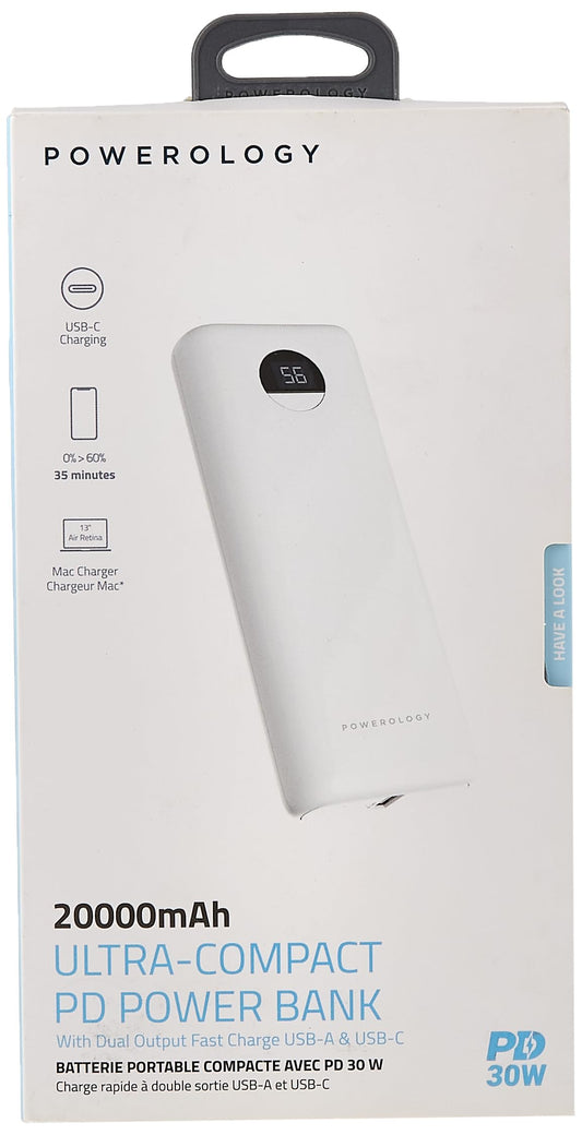 POWEROLOGY 20000MAH ULTRA-COMPACT PD POWER BANK PD30W