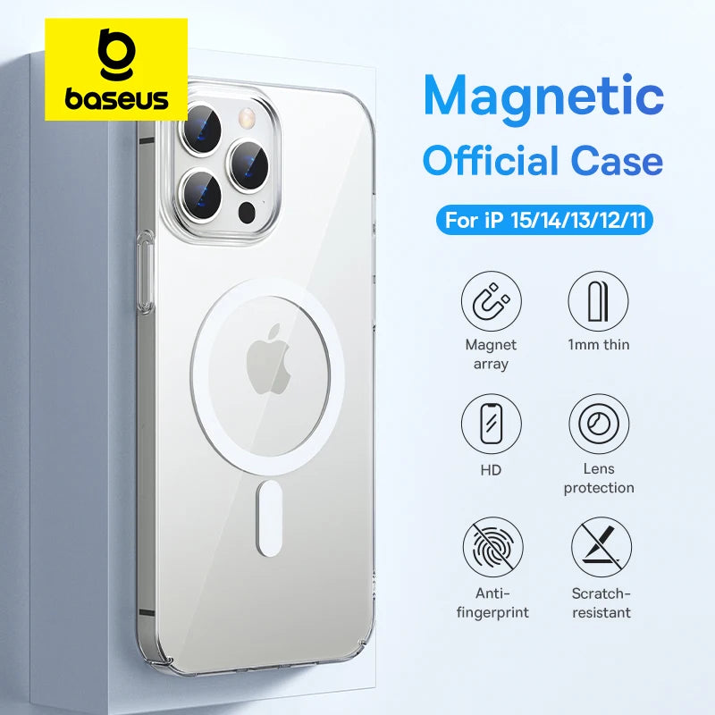 BASEUS CLEAR MAGNETIC COVER IPH 15 PRO MAX