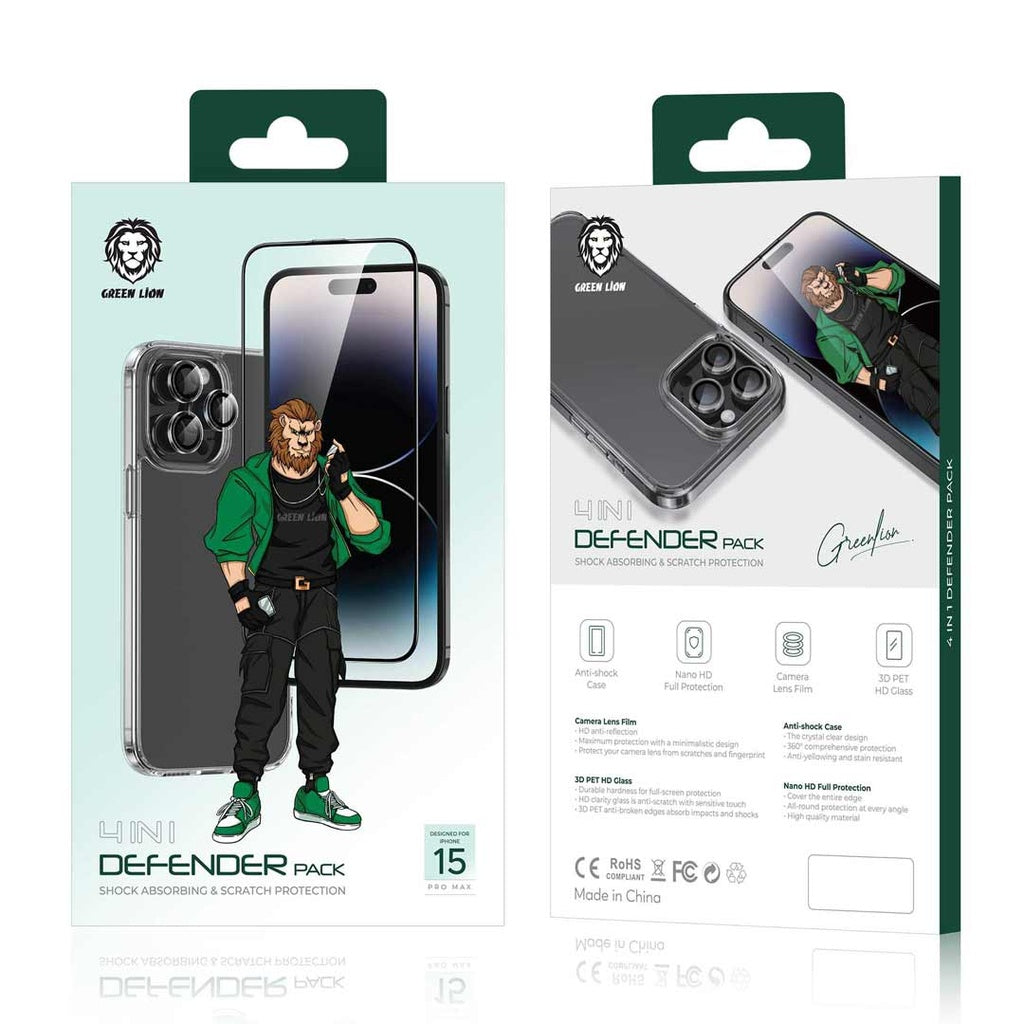 GREEN LION DEFENDER 4IN1 PACK IPH 15 PRO