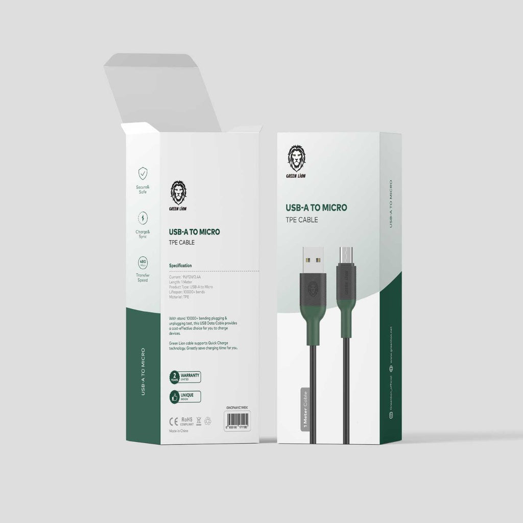 GREEN LION USB DATA CABLE USB-A TO MICRO 1M