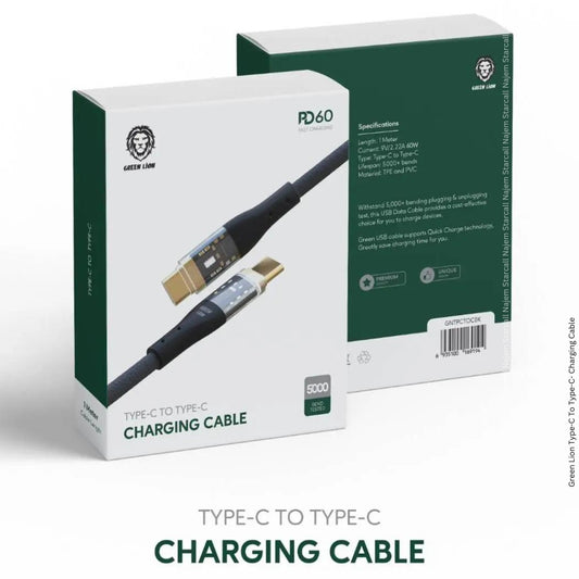 GREEN LION TYPE-C TO TYPE-C CHARGING CABLE 1M PD 60